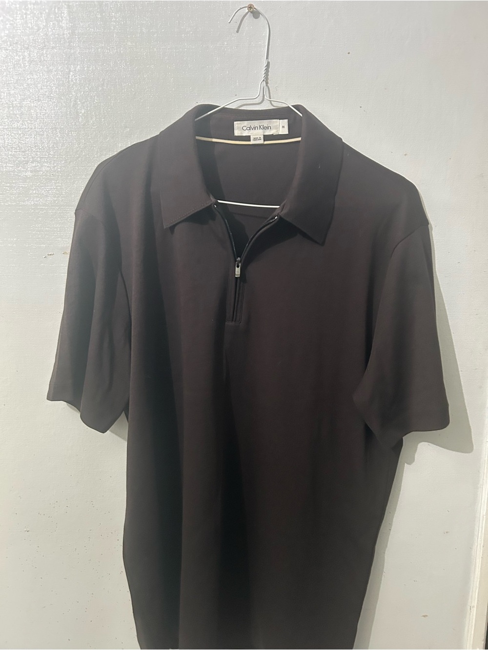 Calvin Klein Black Short-Sleeve Zip Polo